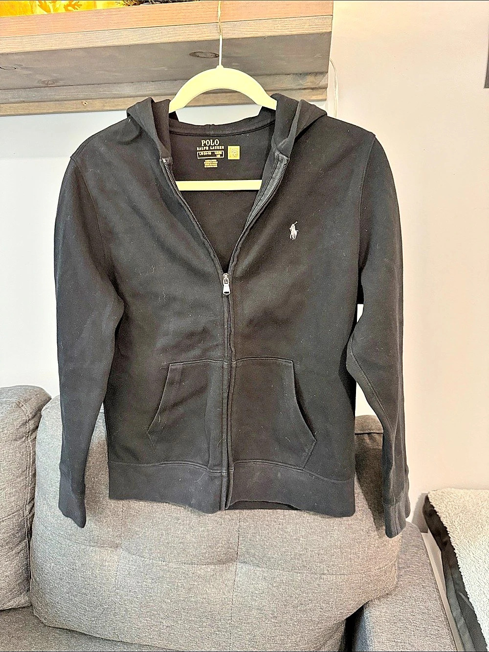 Polo Ralph Lauren Boys Fleece Full-Zip Hoodie Black Large